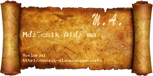 Mácsik Alóma névjegykártya